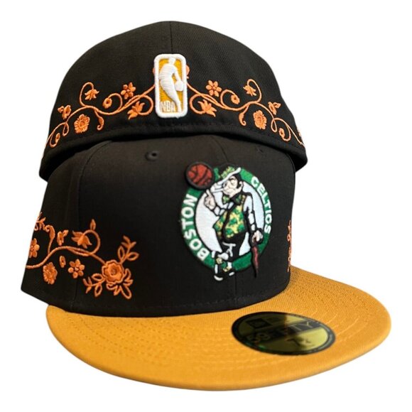 New Era Boston Celtics Floral Vine 59FIFTY Fitted Hat Cap - Picture 9 of 9